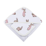S/2 WASHCLOTH POWDER PINK BUNNIES