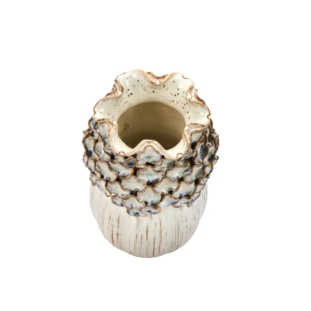 SM VASE CREAM WHITE FLOWER BULB