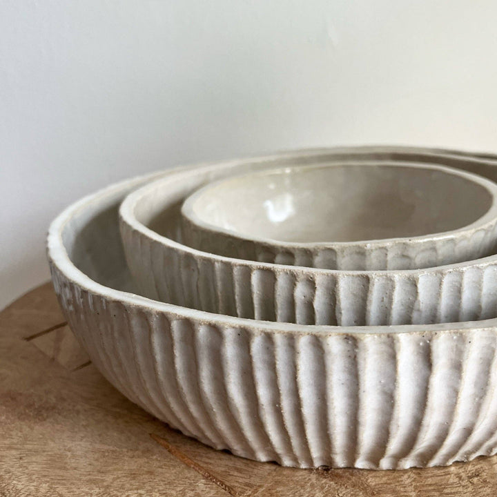 SERVING BOWL RIBBED