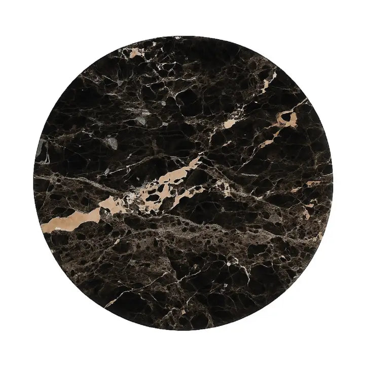 TRAY MARBLE BROWN ROUND