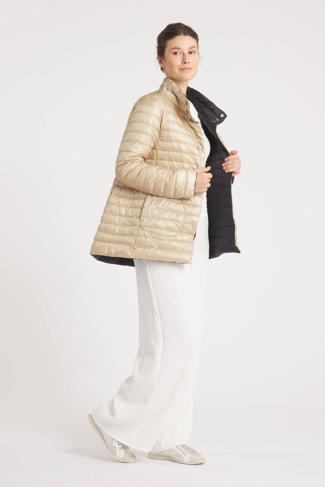 COAT REVERSIBLE DOWN 2 IN 1 MATTE BLACK TAUPE THE KNIGHTSBRIDGE