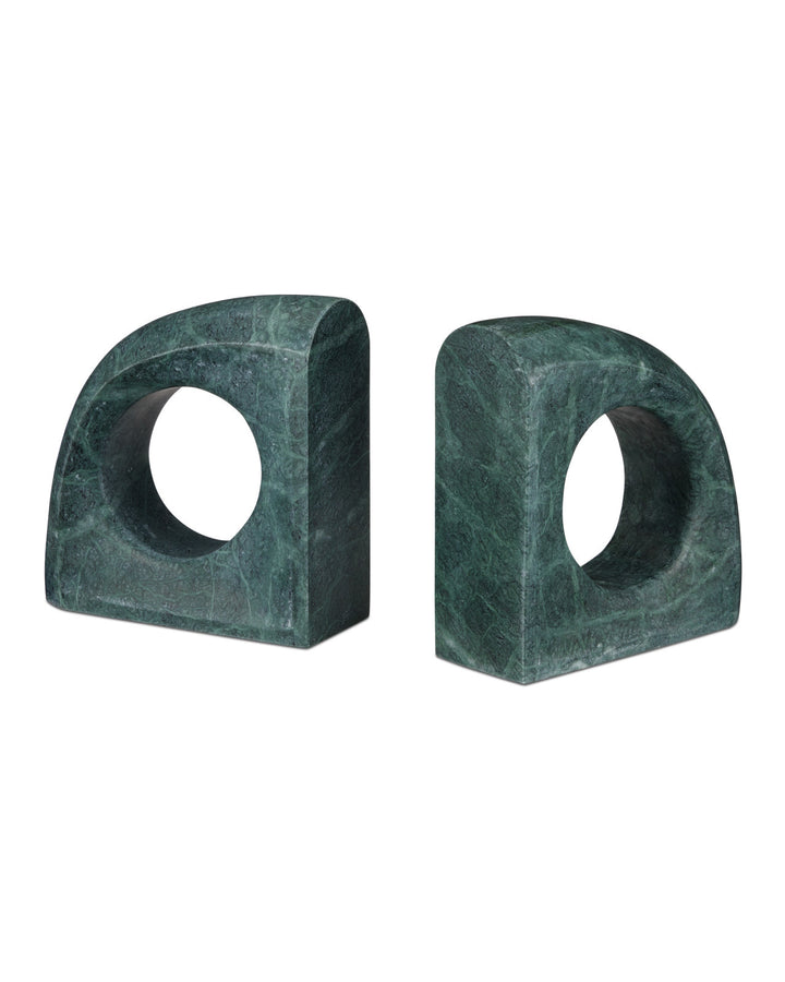 BOOKENDS NATURAL GREEN MARBLE