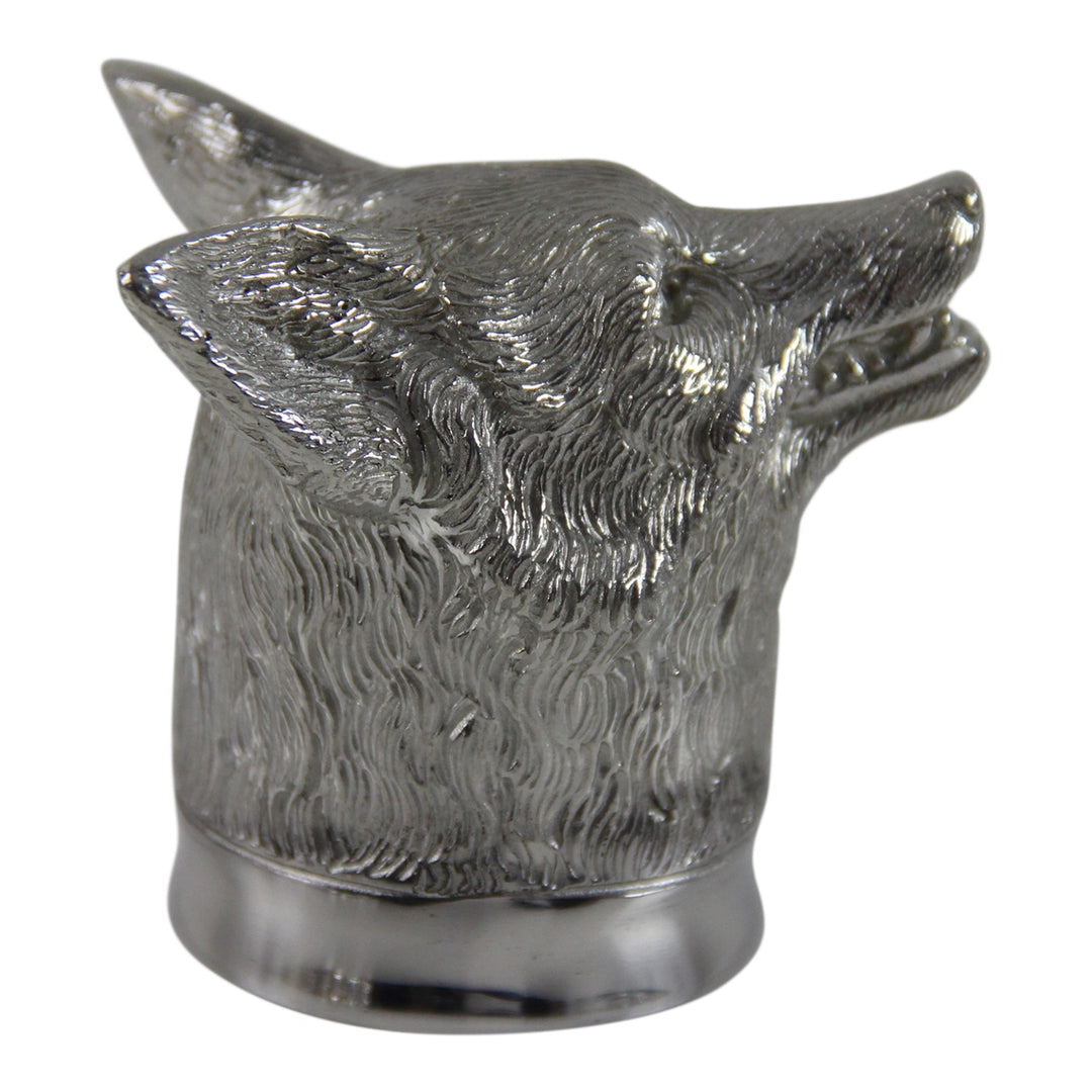 JIGGER FOX HEAD ENGLISH PEWTER