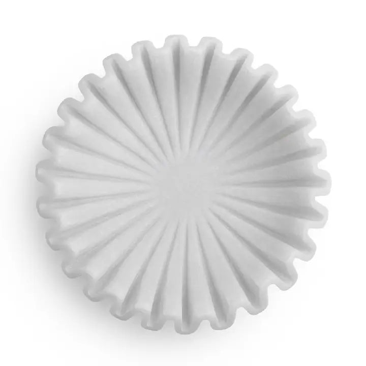 BOWL MARBLE RUFFLED WHITE