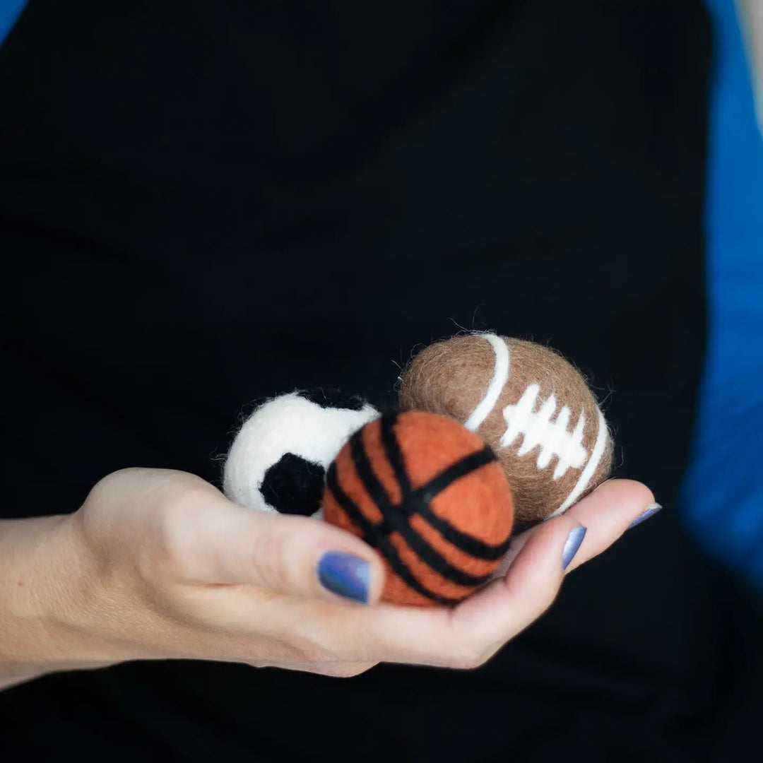 PET TOY SPORTY FELT WOOL ECO SET/3