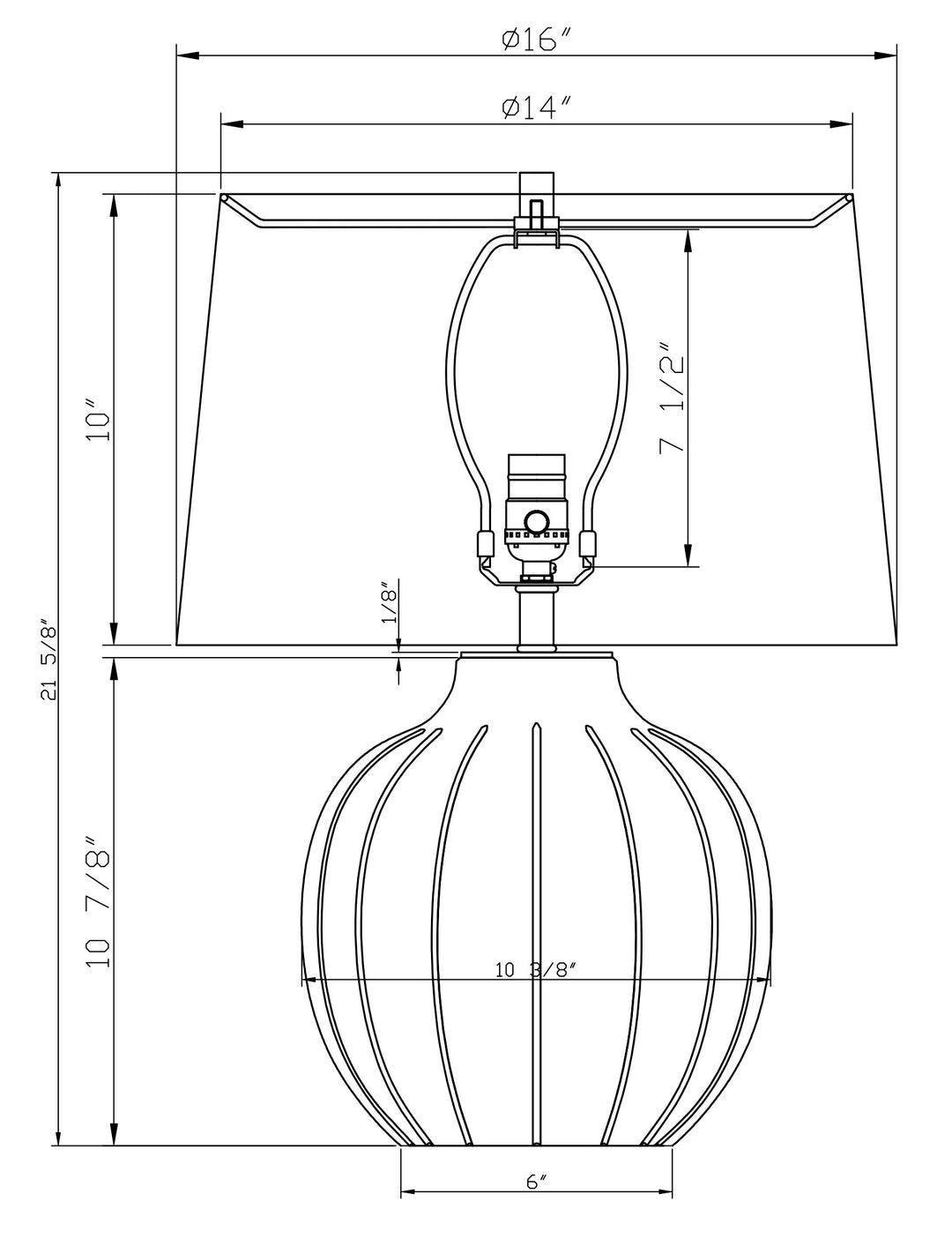 TABLE LAMP TAPERED TAUPE GLASS
