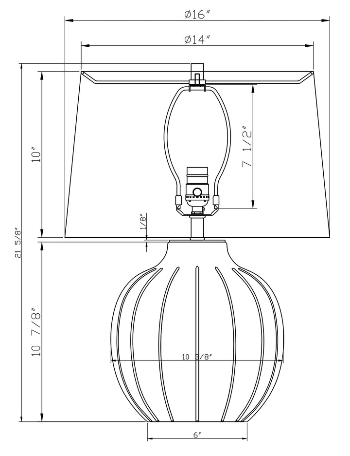 TABLE LAMP TAPERED TAUPE GLASS