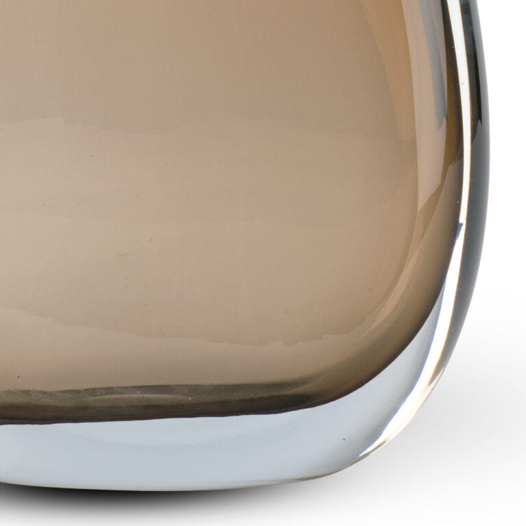 TABLE LAMP BEIGE GLASS OVAL