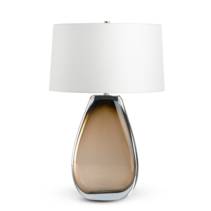 TABLE LAMP BEIGE GLASS OVAL