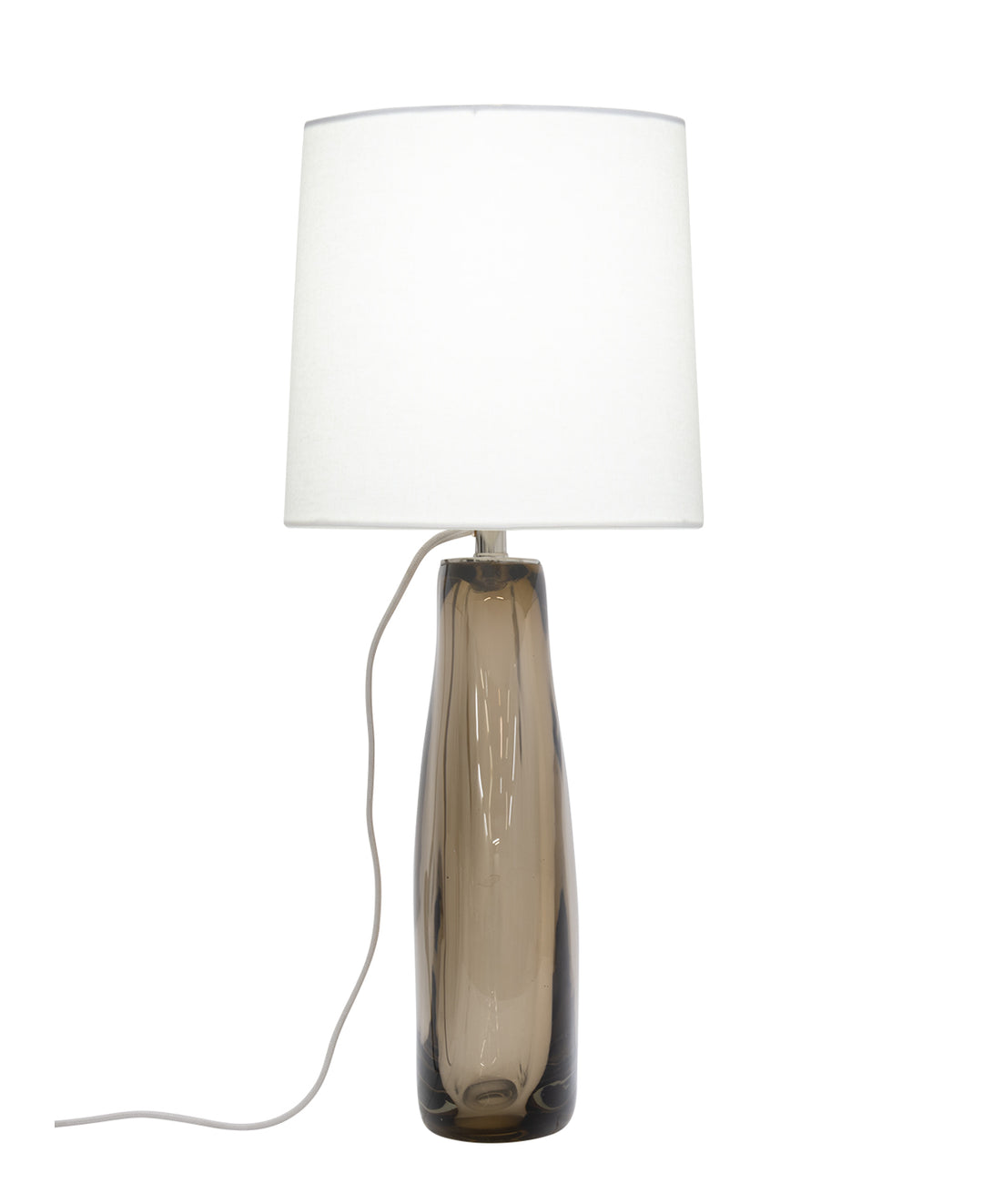 TABLE LAMP BEIGE GLASS OVAL