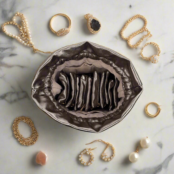 JEWELRY CASE TRAVEL BRONZE QUILTED