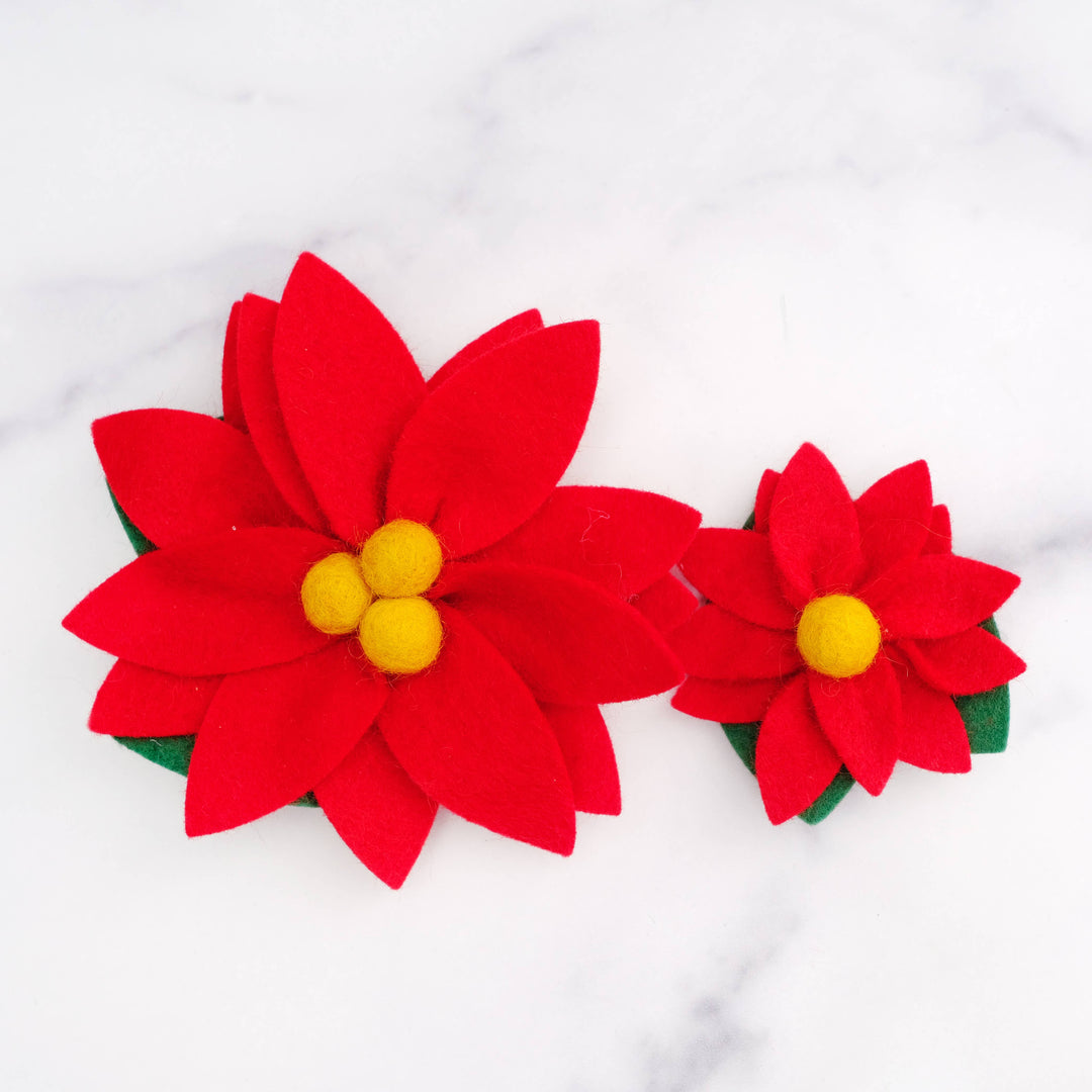 DOG COLLAR FLOWER POINSETTIA