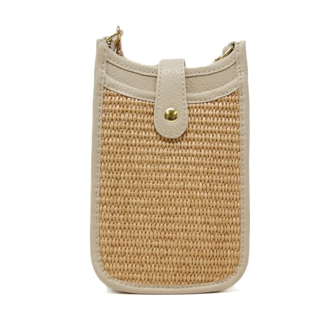 BAG CELL LEATHER & STRAW