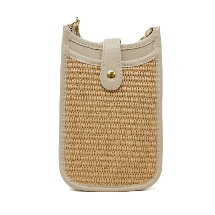 BAG CELL LEATHER & STRAW