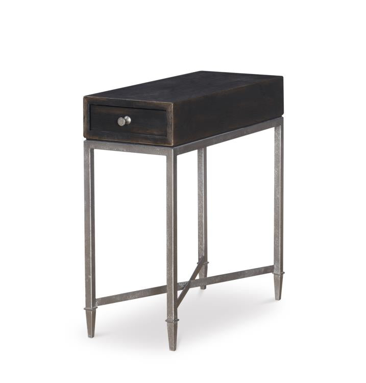 CHARLES CHAIRSIDE TABLE - BLACK RUSTIC
