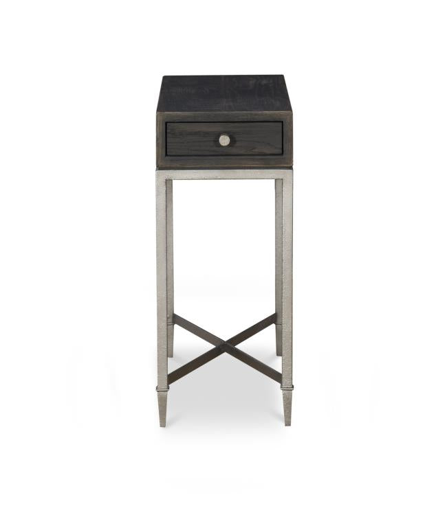 CHARLES CHAIRSIDE TABLE - BLACK RUSTIC