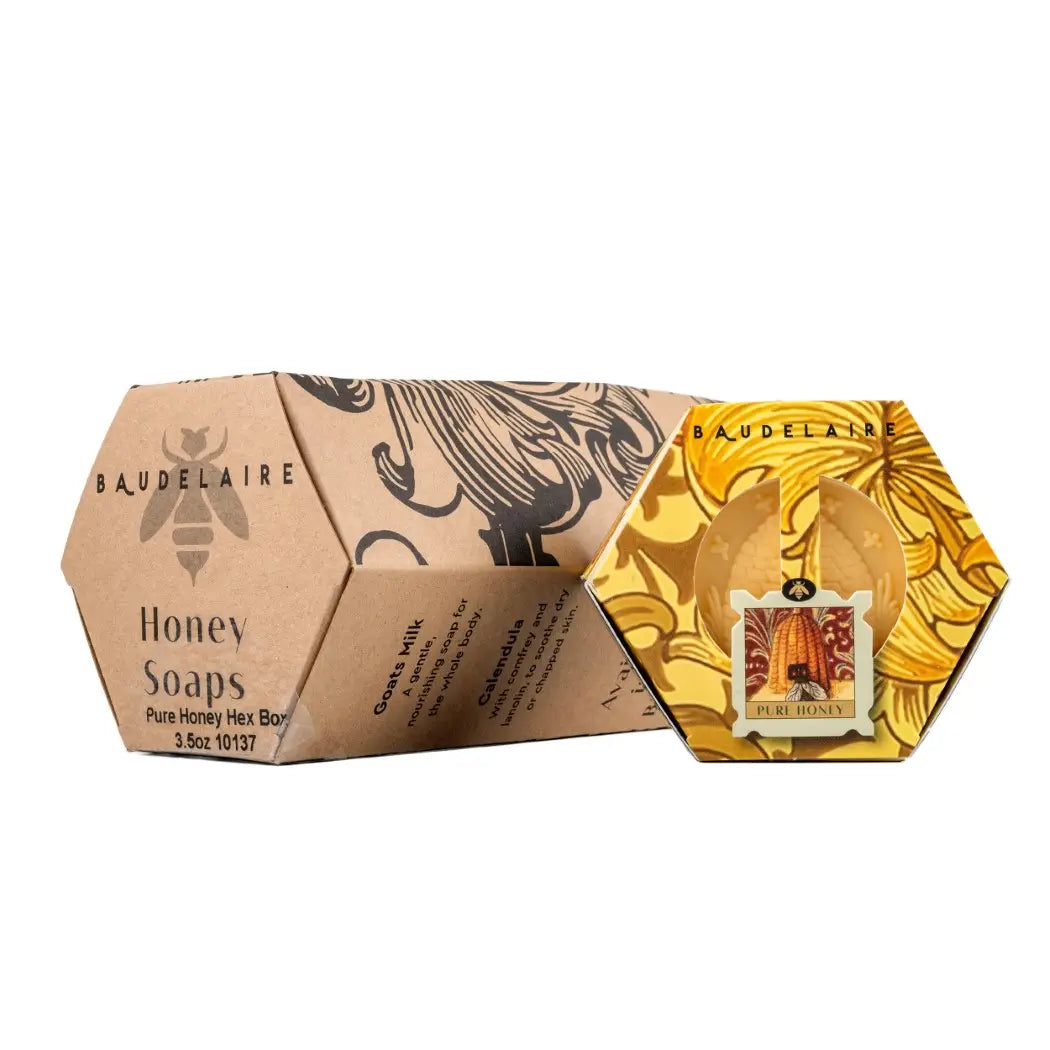 SOAP PURE HONEY SOAP 3.5OZ. HEX BOX