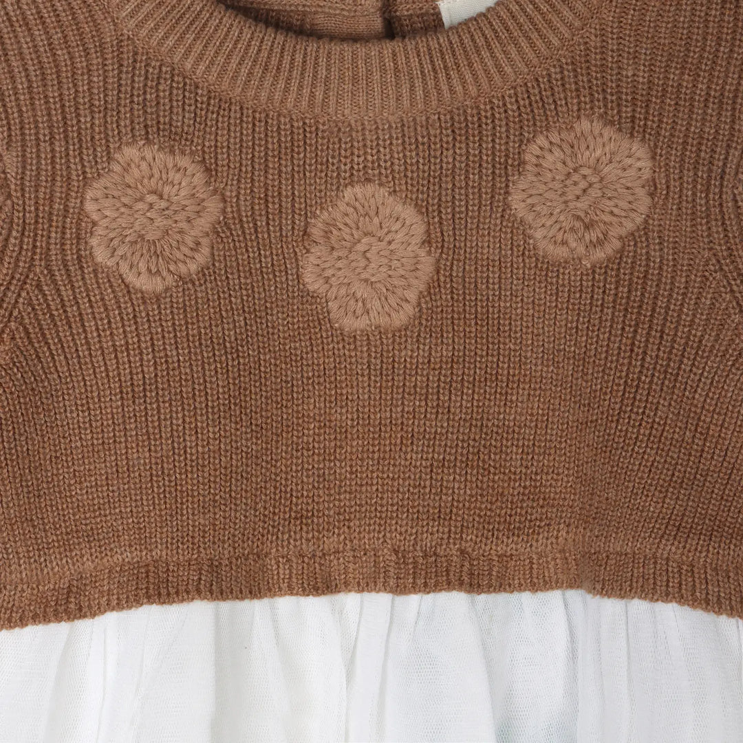 DRESS FLORAL SWEATER TUTU CHAI SPICE