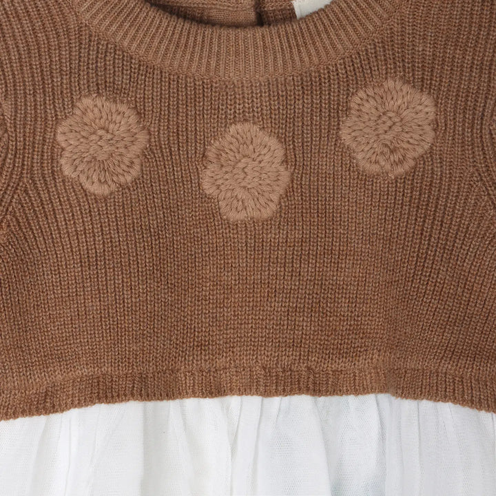 DRESS FLORAL SWEATER TUTU CHAI SPICE