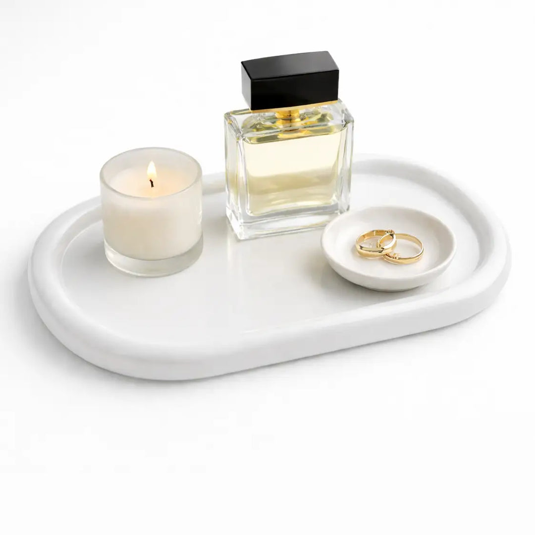 TRAY WHITE MARBLE