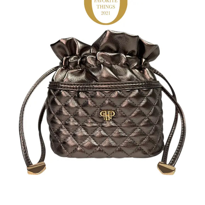 JEWELRY CASE TRAVEL BRONZE QUILTED