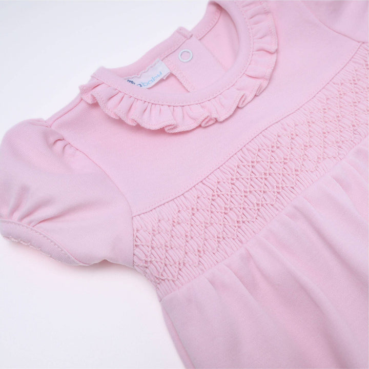 ROMPER SMOCKED BUBBLE PINK