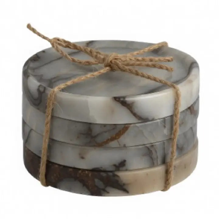 COASTERS GREY MARBLE S/4