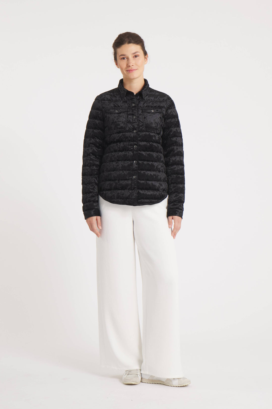 DOWN SHIRT VELOUR MIDNIGHT BLACK THE HARROW