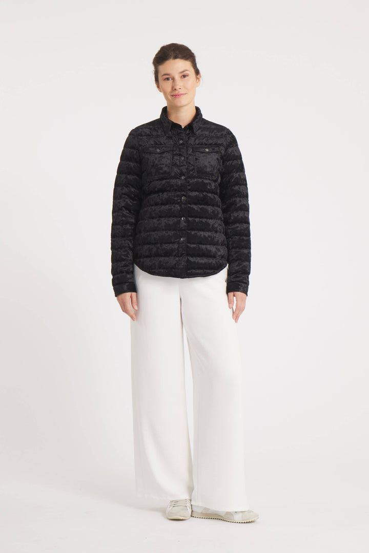 DOWN SHIRT VELOUR MIDNIGHT BLACK THE HARROW