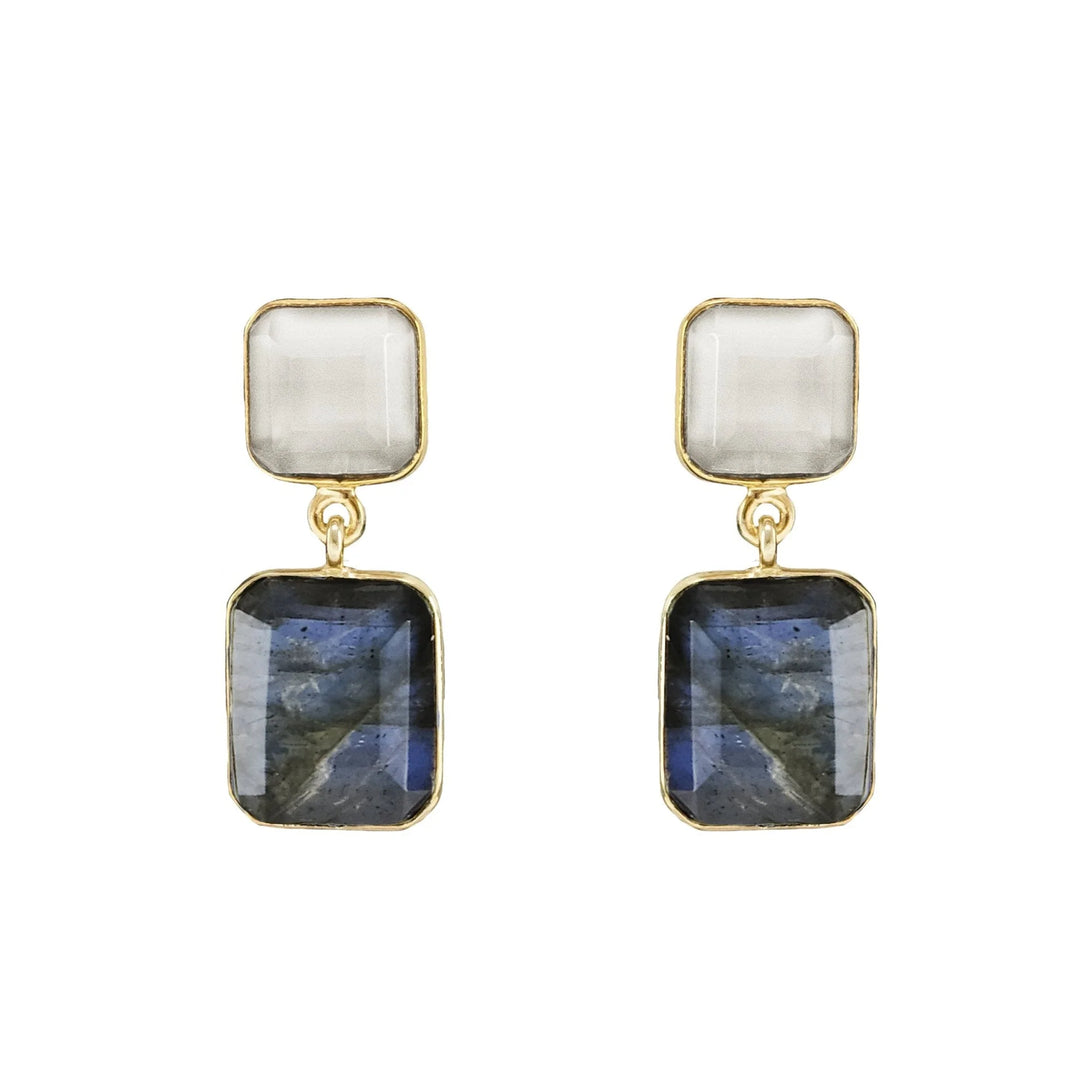 EARRINGS MOP/LABRADORITE
