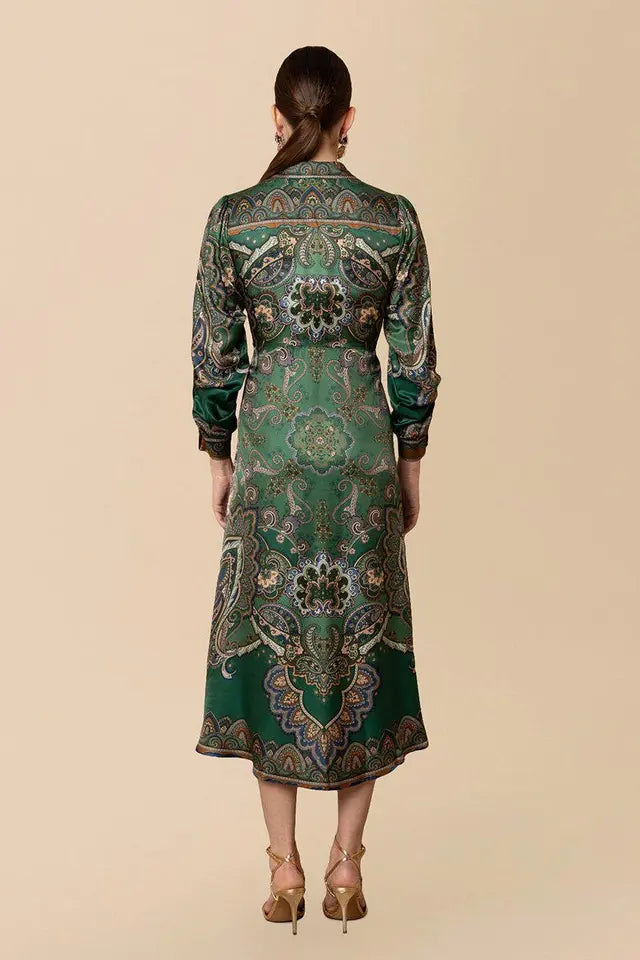 DRESS BUTTON DOWN MID EMERALD