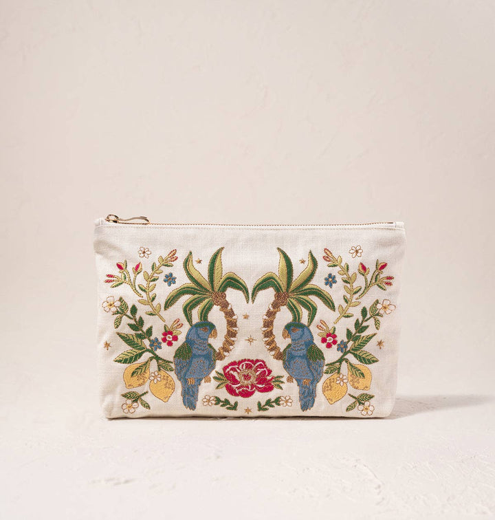 POUCH JUNGLE PARADISE PARROT CREAM