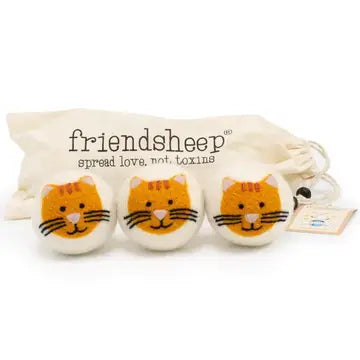 ORANGE COOL CATS DRYER BALLS W/ BAG SET/3