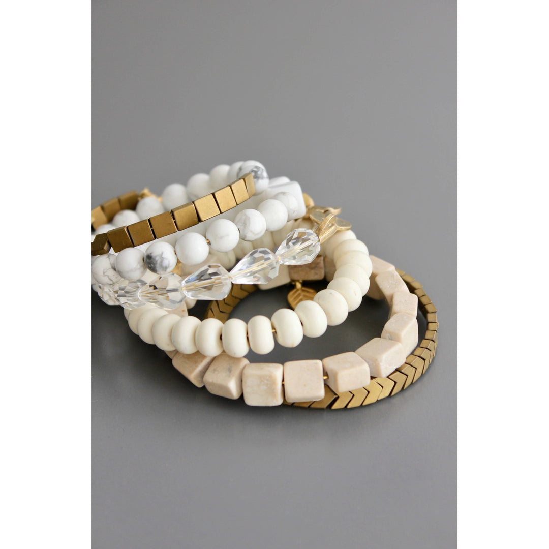 BRACELET WHITE & GOLD WRAP