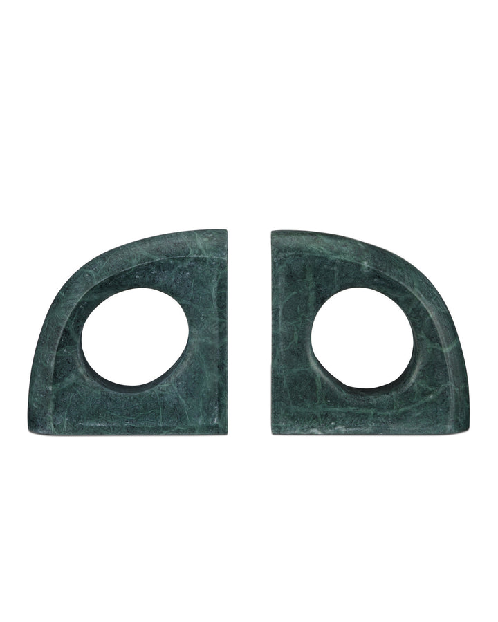 BOOKENDS NATURAL GREEN MARBLE
