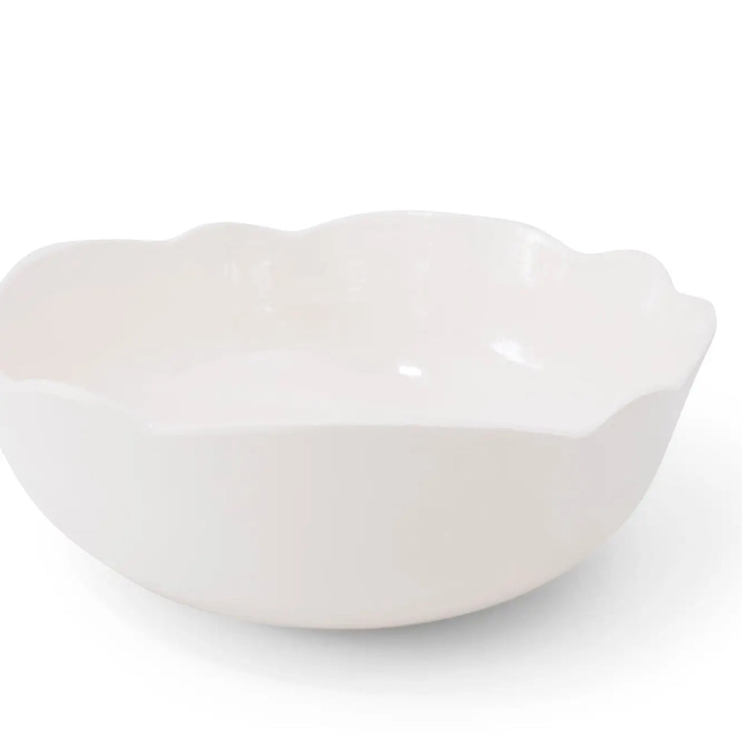 BOWL SERVING SCALLOPED WHITE