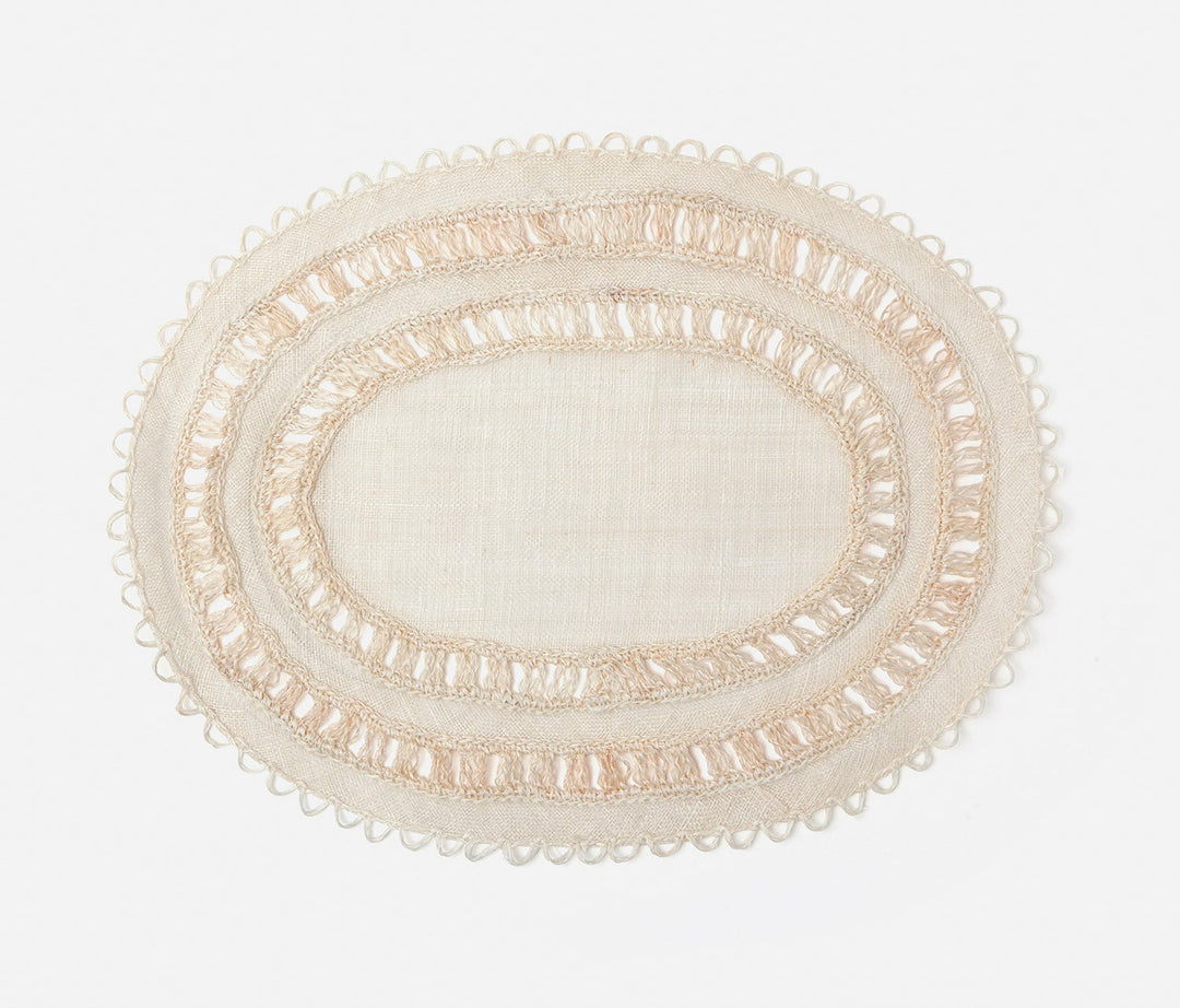 PLACEMAT BLEACHED ABACA SQUARE