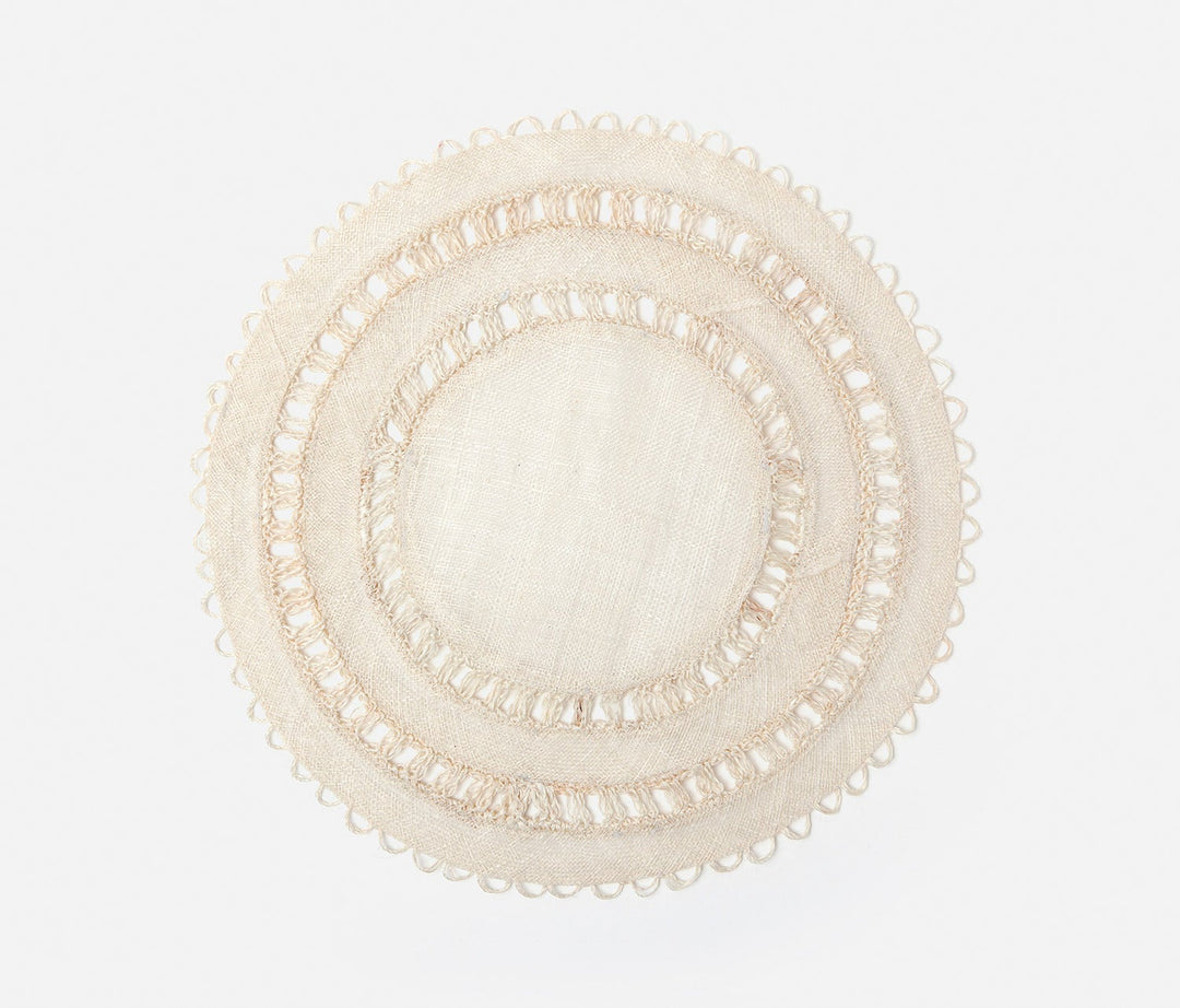 PLACEMAT BLEACHED ABACA SQUARE
