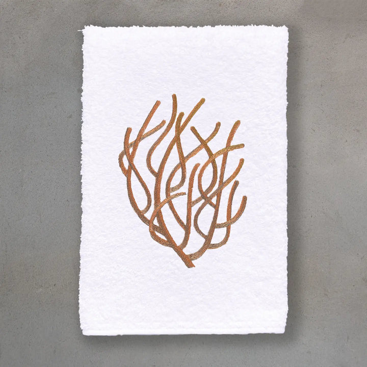 GUEST TOWEL TERRY CORAL WHITE