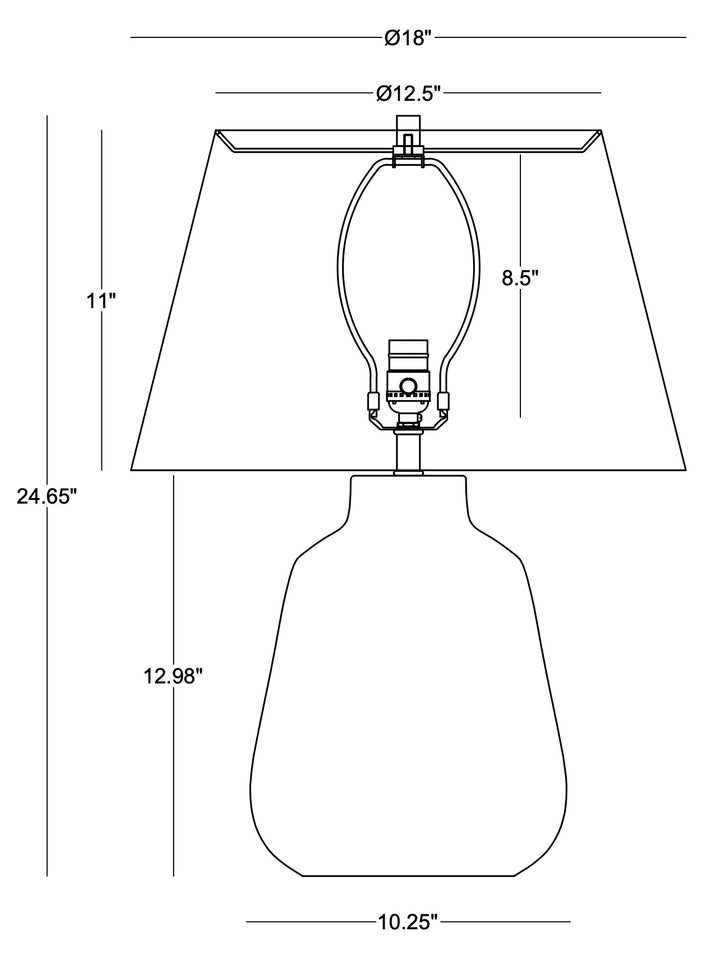TABLE LAMP RIBBED BROWN