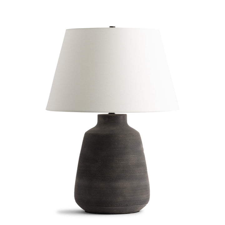 TABLE LAMP RIBBED BROWN