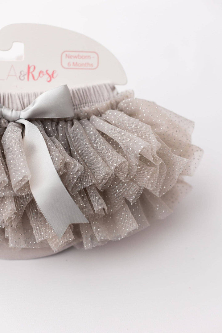 TUTU BLOOMER SILVER GLITTER RUFFLE