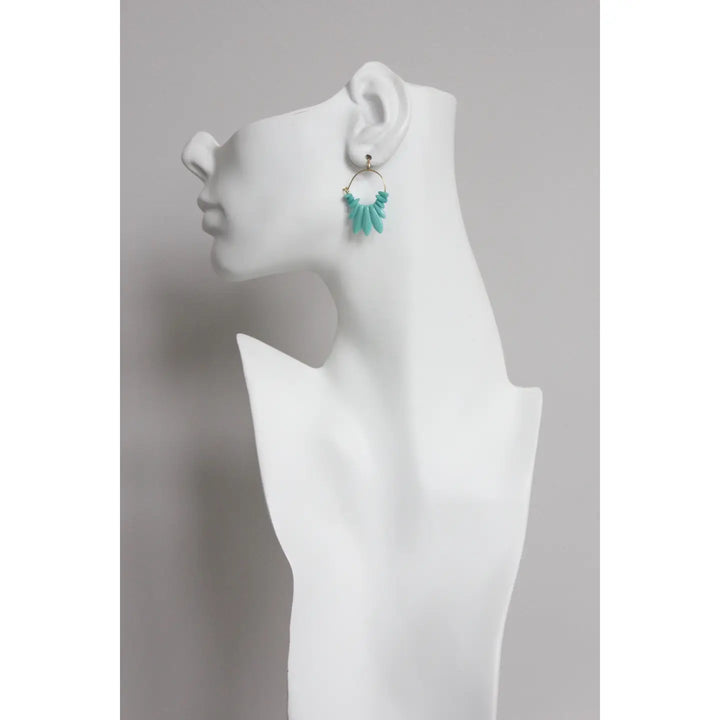 EARRINGS GOLD PLATED BRASS HOOP WITH CZECH GLASS