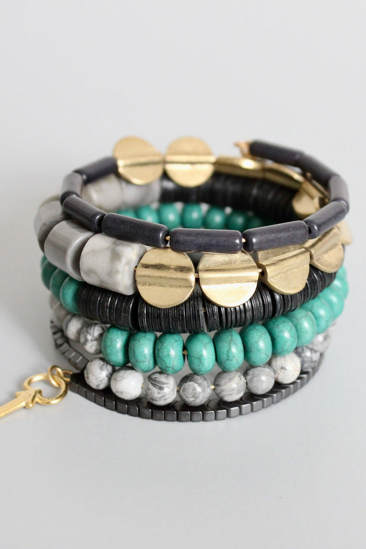 BRACELET WITH PLATED HEMATITE JASPER