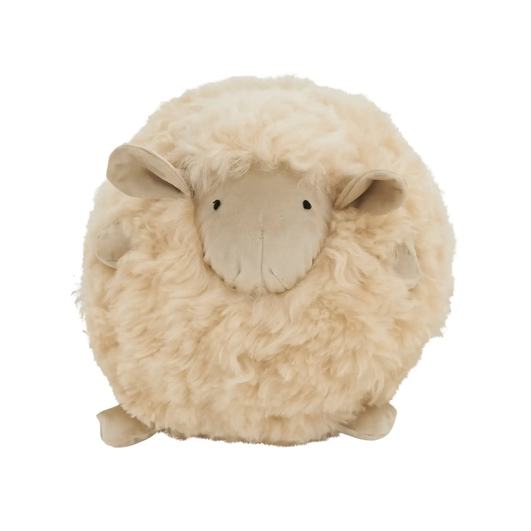 PILLOW FUR LAMB ROUND