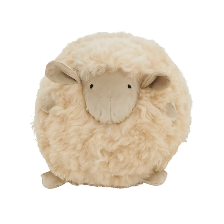 PILLOW FUR LAMB ROUND