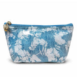 COSMETIC BAG FLORAL DENIM SMALL