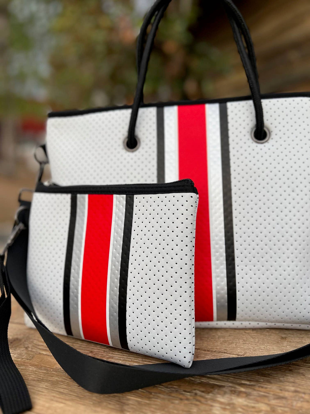 TOTE & WRISTLET RED/WHITE MINI #78706