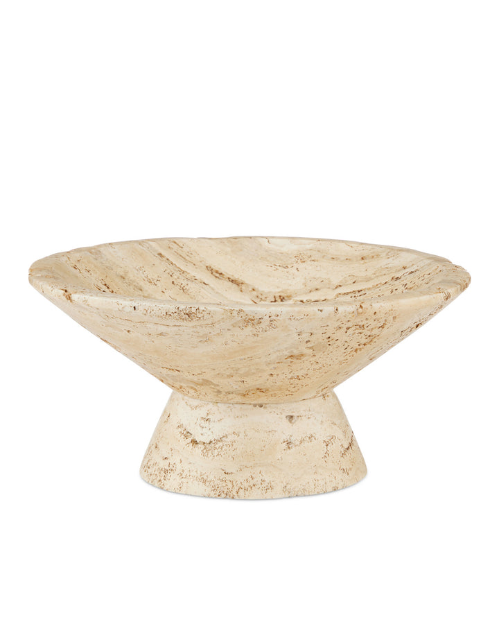 BOWL PEDESTAL TRAVERTINE LARGE