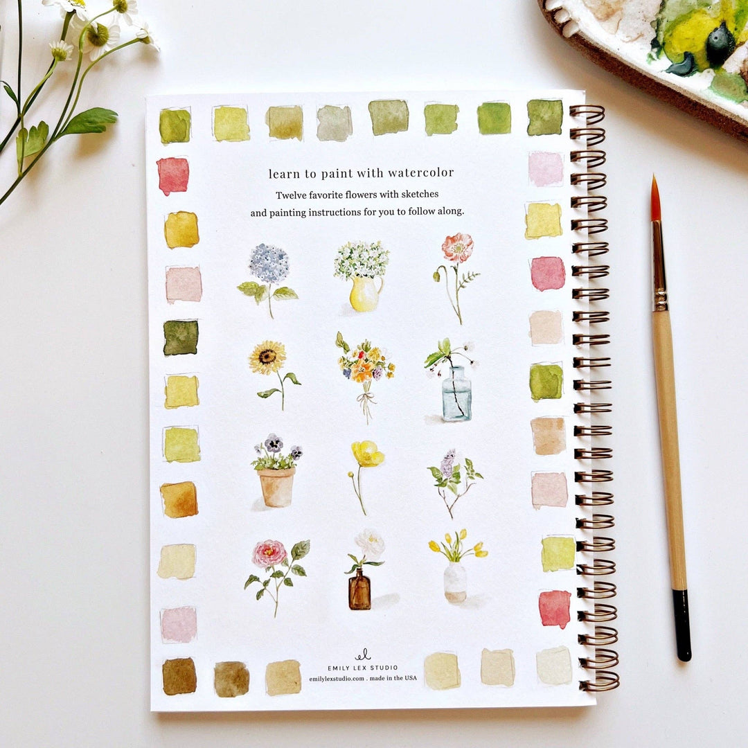 WORKBOOK WATERCOLOR FLOWERS